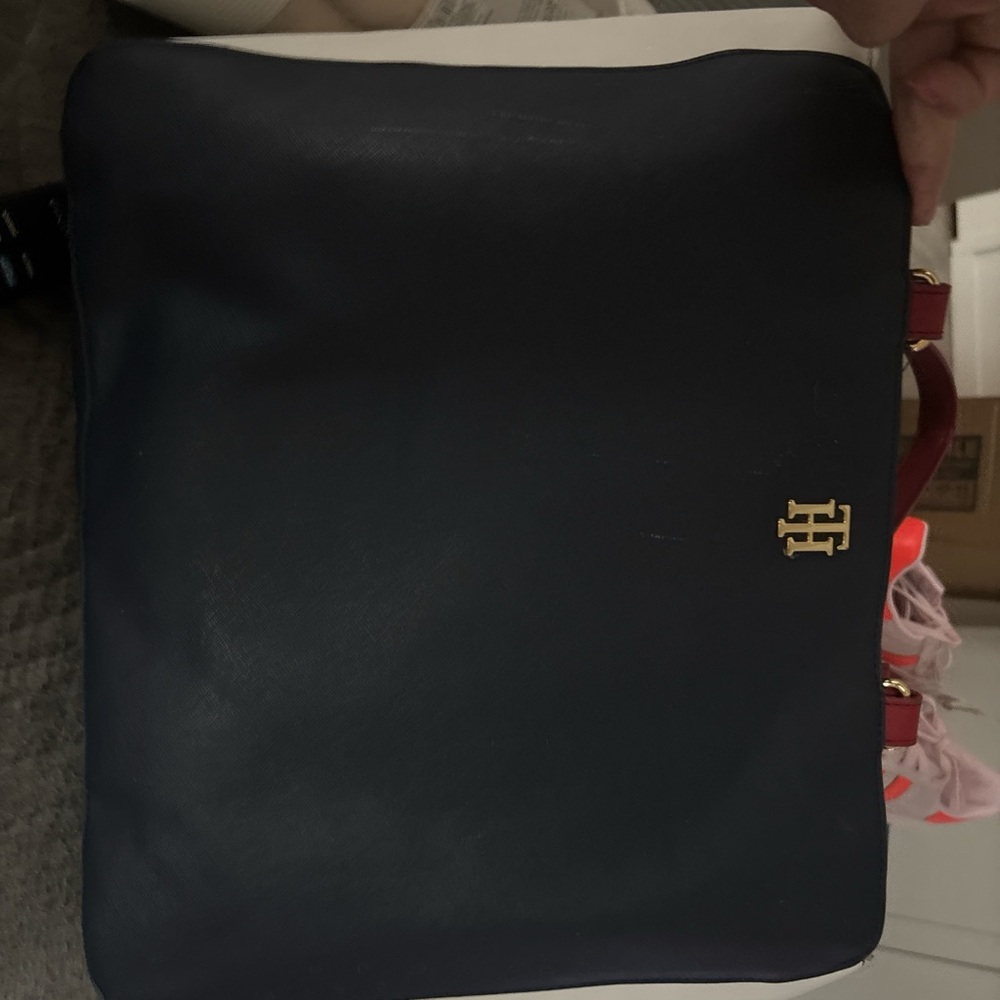 Tommy Hilfiger Navy and Red Tote Bag